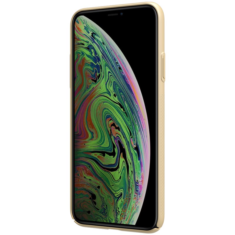 Nillkin Super Frosted Shield – dėklas „Apple iPhone 11 Pro“ su išpjova logotipui (auksinis)