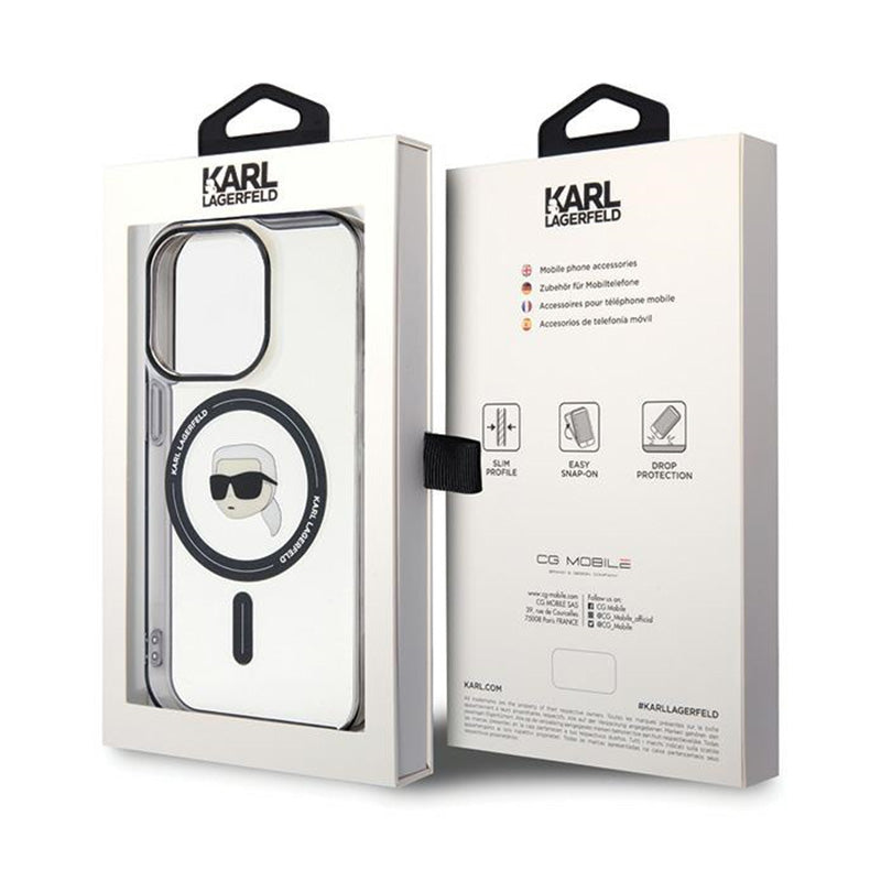 Karl Lagerfeld IML Karl Head MagSafe – iPhone 15 Pro Max dėklas (skaidrus)