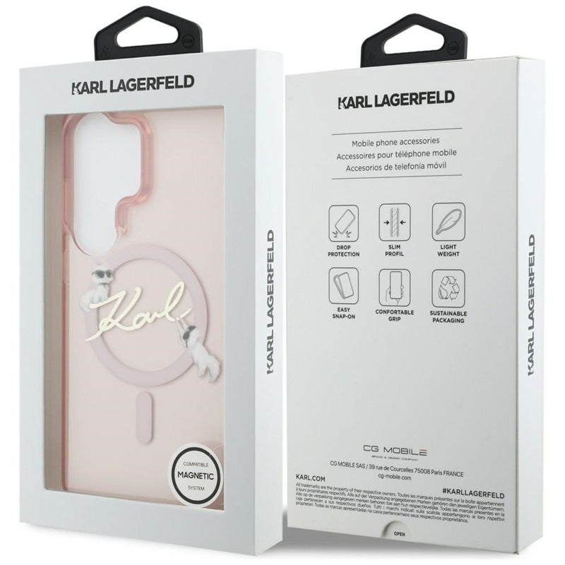 Karl Lagerfeld IML KC Script MagSafe dėklas - Samsung Galaxy S26 Ultra (Rožinis)