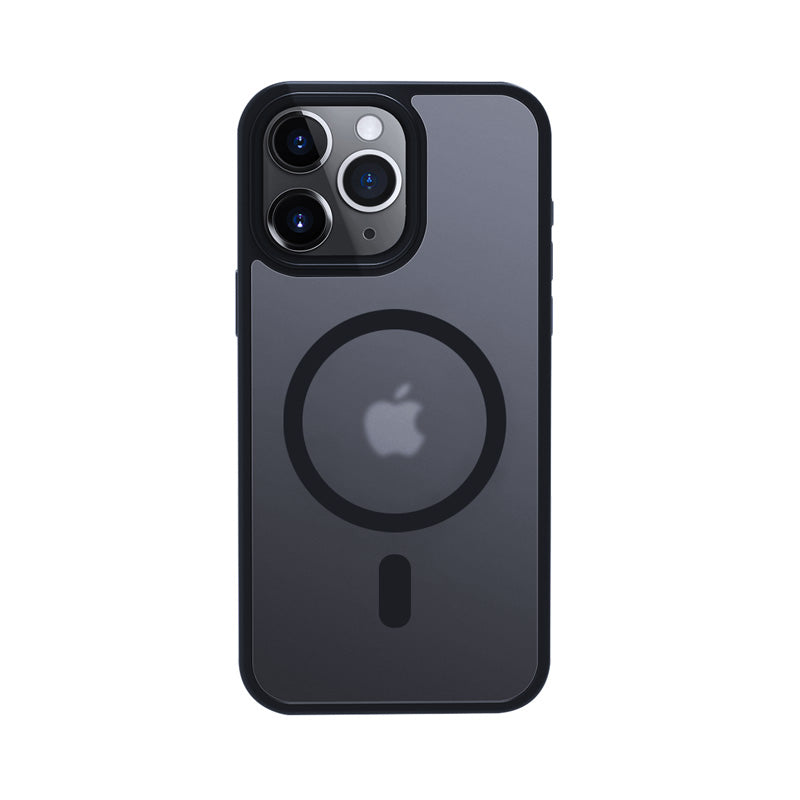 Crong Hybrid Frost MAG dėklas – iPhone 15 Pro Max MagSafe dėklas (Tamsiai Mėlynas)