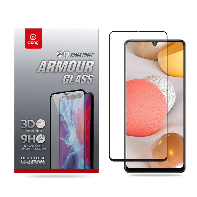 Crong 3D Armor Glass - 9H Full Glue Grūdintas Stiklas visam Samsung Galaxy A42 5G ekranui