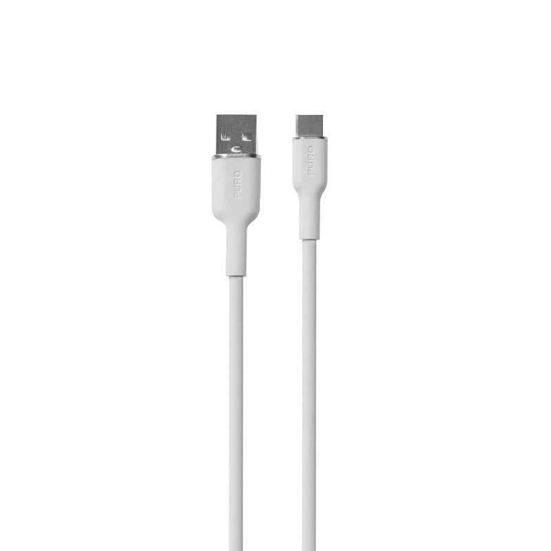 PURO ICON Soft Cable - USB-A į USB-C laidas 1,5 m (baltas)