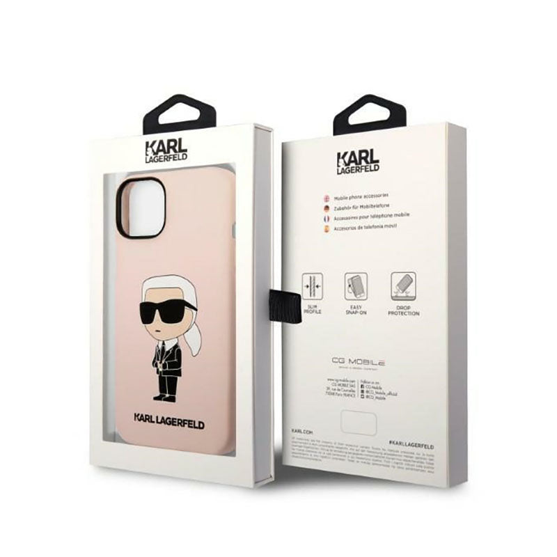 Karl Lagerfeld silikoninis NFT Ikonik - dėklas, skirtas „iPhone 14 Plus“ (rožinės spalvos)