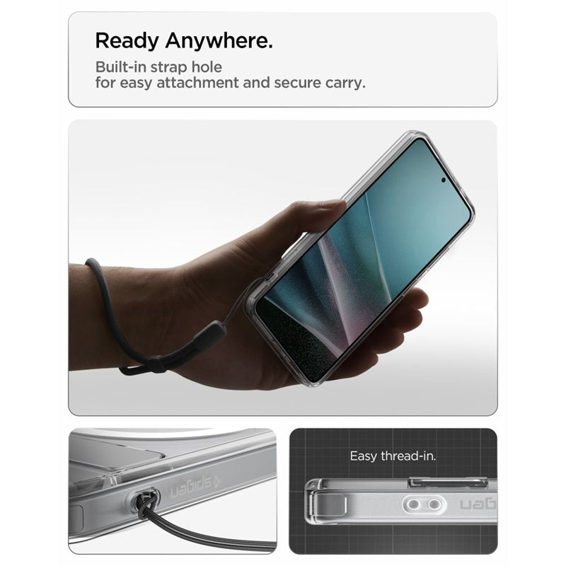 Spigen Ultra Hybrid S Mag MagSafe dėklas, skirtas Samsung Galaxy S26+ (Skaidrus/Baltas)