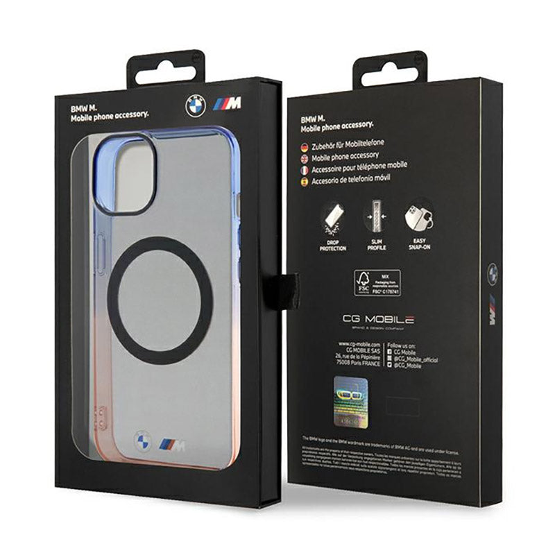 BMW Gradient Bumper MagSafe – dėklas, skirtas iPhone 14 Plus (pilka spalva)