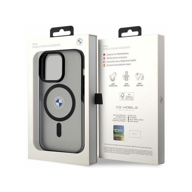 BMW Signature MagSafe – dėklas, skirtas iPhone 14 Pro (juodas)