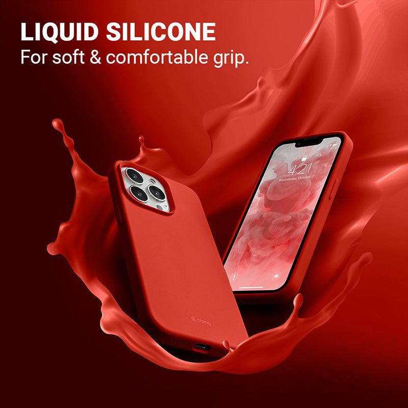 Crong spalvos dėklas - iPhone 13 Pro Max dėklas (raudonas)