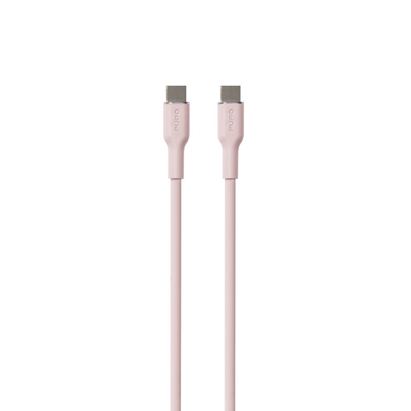 PURO ICON Soft Cable – USB-C į USB-C laidas 1,5 m (dulkėtai rožinė)