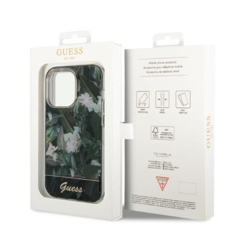 Guess Jungle dėklas – dėklas, skirtas iPhone 14 Pro Max (žalias)