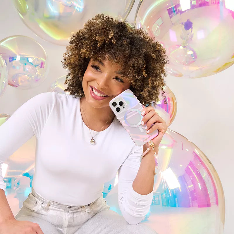 Case-Mate Soap Bubble MagSafe – dėklas iPhone 16 Pro Max (Perlamutro) telefonui