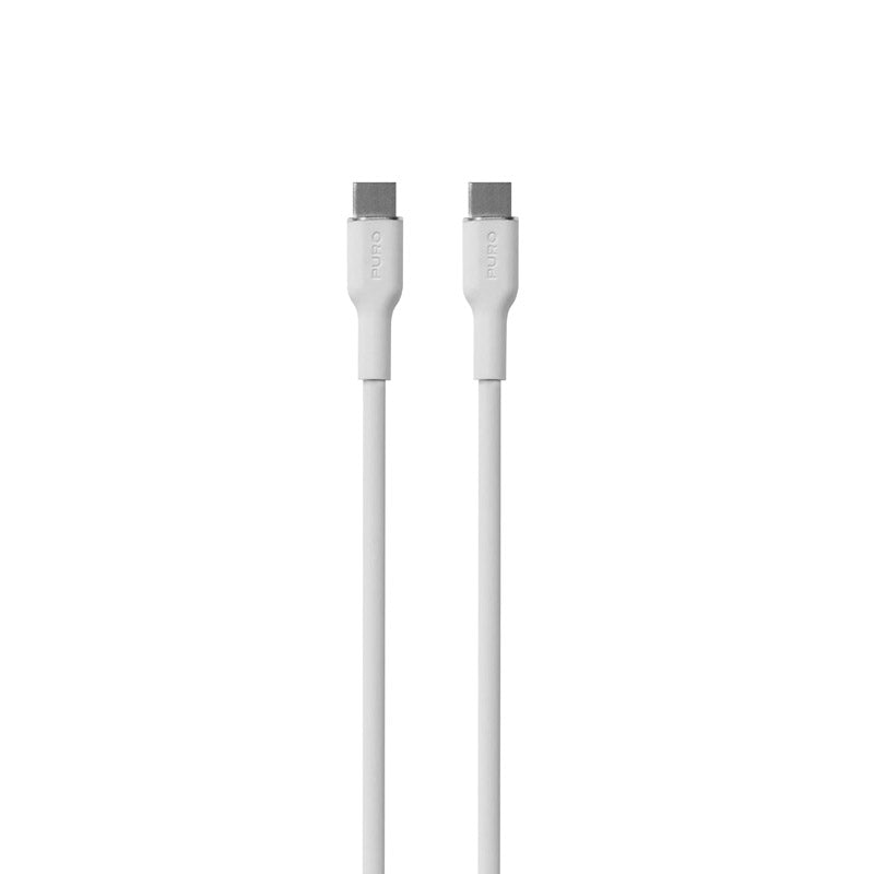 PURO ICON Soft Cable - USB-C prie USB-C kabelis, 1,5 m (baltas)