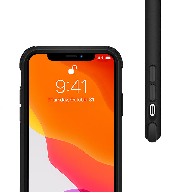 Crong Trace Clear dėklas - iPhone 11 Pro dėklas (Juoda/Juoda)