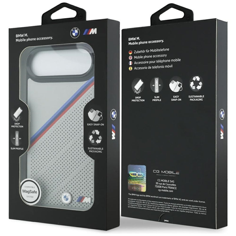 BMW M Tricolor Metal Logo MagSafe - iPhone Air dėklas (pilkas)