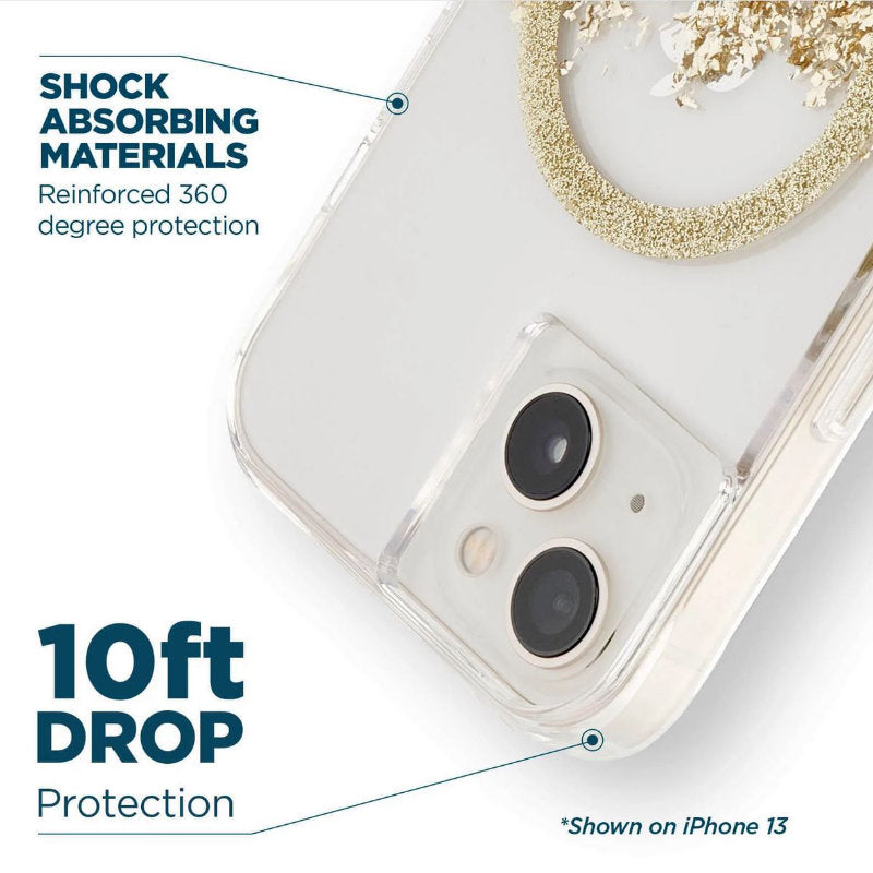 Case-Mate Karat MagSafe – Auksu puoštas dėklas iPhone 14 Plus (Marmuras)