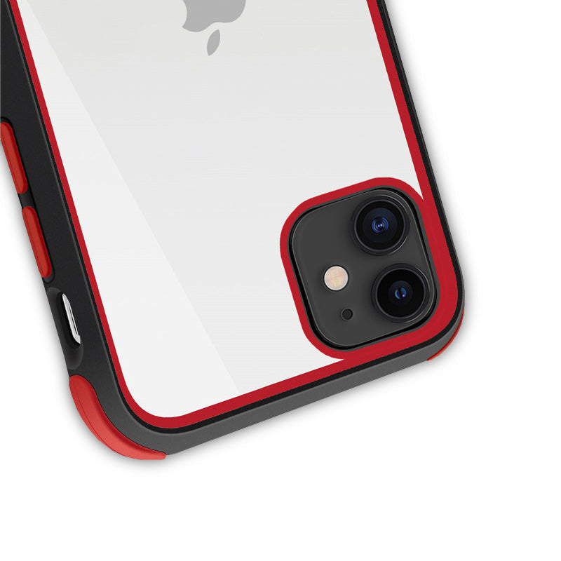 Crong Trace Clear dėklas - iPhone 11 Pro dėklas (juodas/raudonas)
