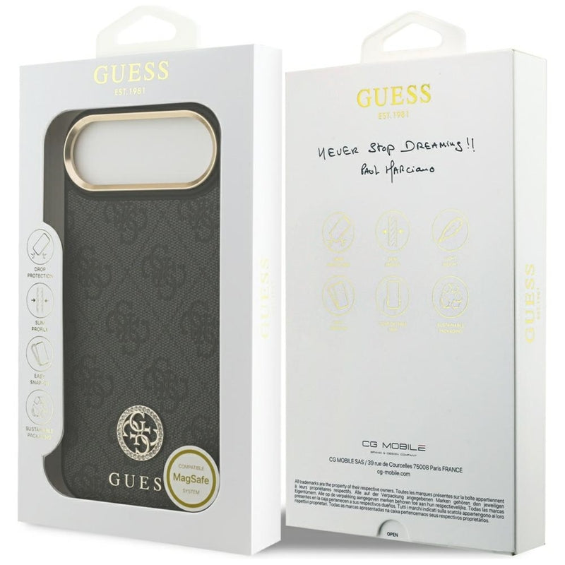 Guess 4G Strass Logo MagSafe dėklas iPhone Air (juodas)