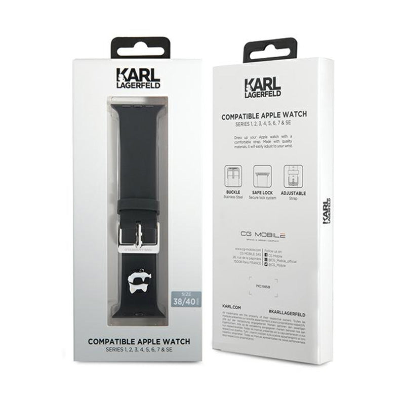 Karl Lagerfeld 3D Rubber Choupette Head NFT – „Apple Watch“ 38/40/41 mm apyrankė (juoda)