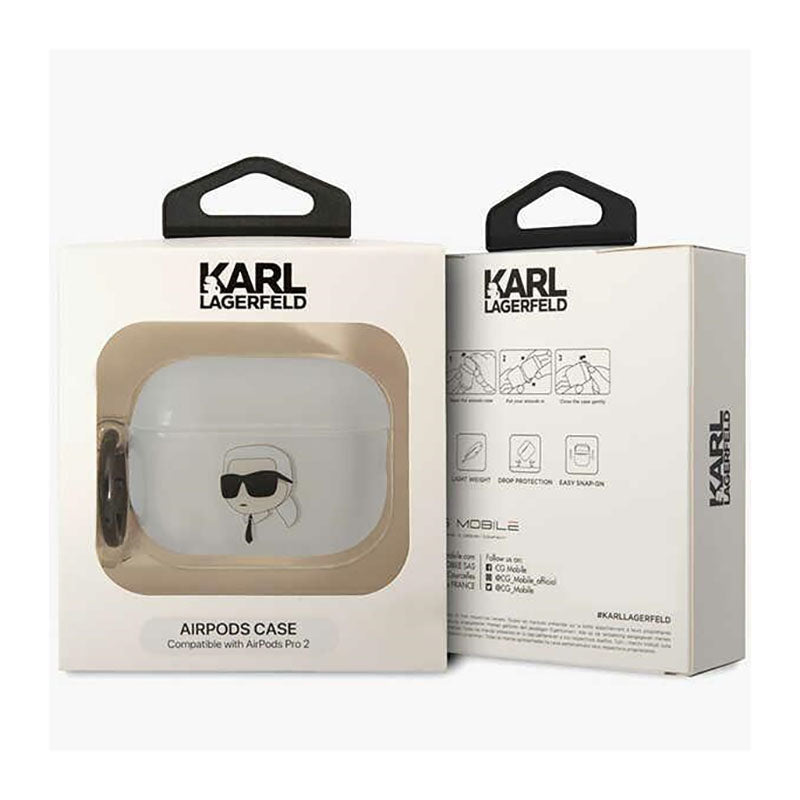 Karl Lagerfeld NFT Ikonik Karl Head – Dėklas, skirtas „Apple AirPods Pro 2“ (skaidrus)