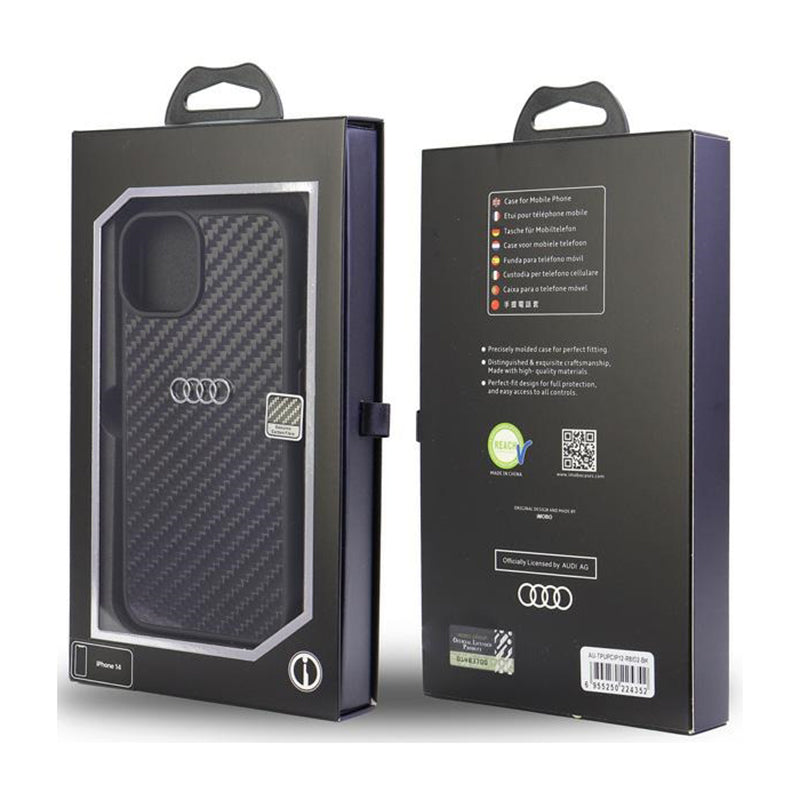 Audi Carbon Fiber – Dėklas, skirtas iPhone 12 / iPhone 12 Pro (juodas)
