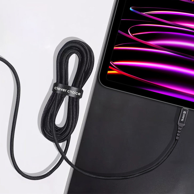 Crong Armor Link - 100W PD 5A USB-C į USB-C kabelis 200cm (juodas)