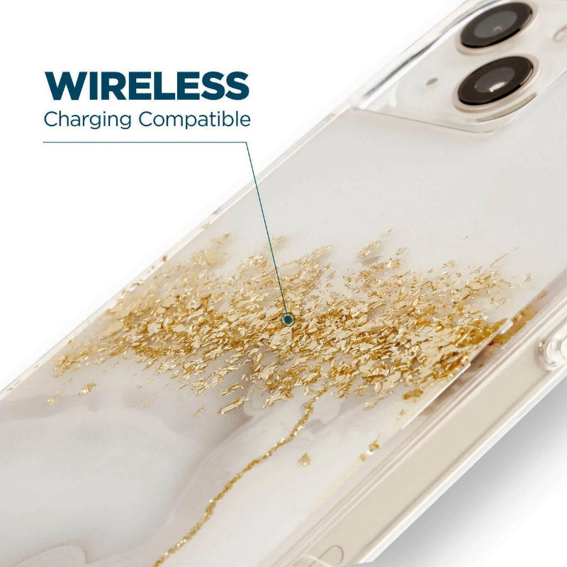 Case-Mate Karat – dėklas su aukso elementais, skirtas iPhone 14 Plus (marmuro raštas)