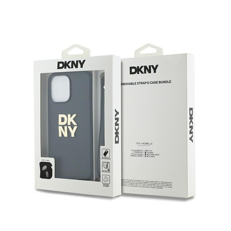 DKNY Riešo dirželis su „Stock Logo“ – dėklas „iPhone 15 Pro“ (juodas)