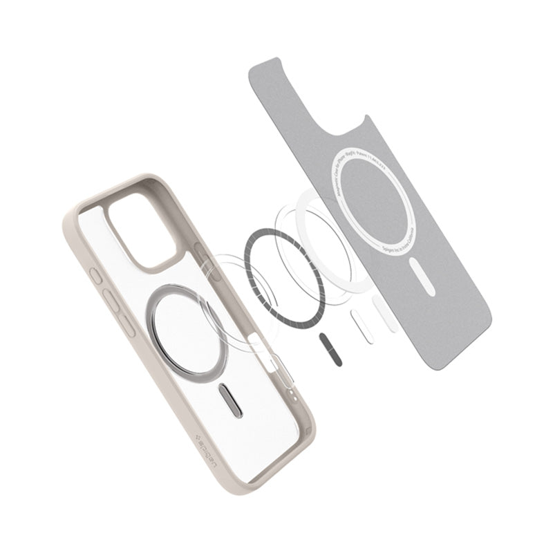 Spigen Ultra Hybrid Mag MagSafe – dėklas, skirtas „iPhone 16 Pro Max“ (Frost Natural Titanium)