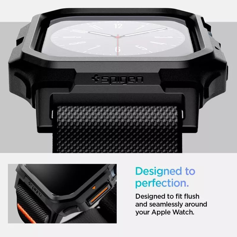 Spigen Lite Fit "Pro" - Dėklas su dirželiu skirtas Apple Watch 10 42 mm (Matinė juoda)
