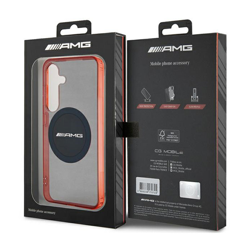 AMG skaidrus dvispalvis MagSafe – „Samsung Galaxy S24“ dėklas (juodas)