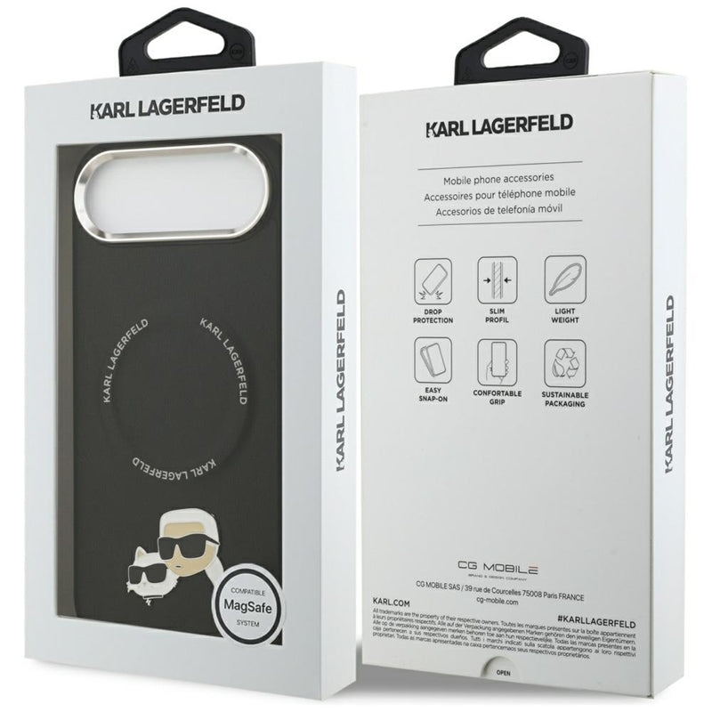Karl Lagerfeld Karl & Choupette segtukų dėklas MagSafe - iPhone Air (juodas)