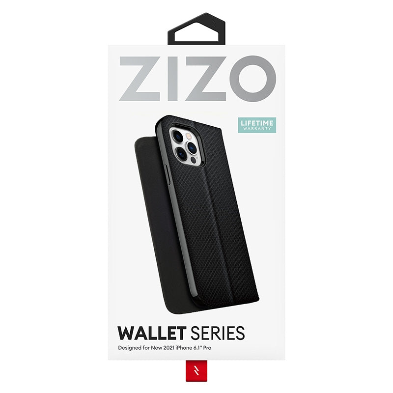 ZIZO WALLET Serijos iPhone 13 Pro dėklas – juodas