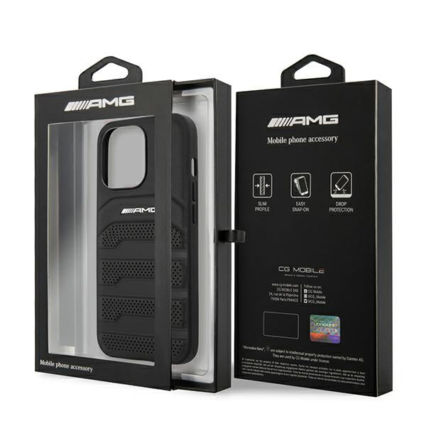 AMG reljefinės linijos – dėklas, skirtas „iPhone 14 Pro“ (juodas)