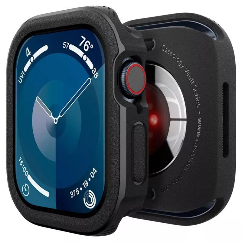 Spigen Caseology Vault – „Apple Watch 10“ 46 mm dėklas (matinė juoda)