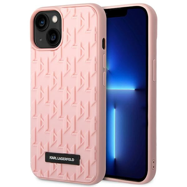 Karl Lagerfeld 3D Monogramų rašto dėklas, skirtas iPhone 14 Plus (Rožinis)