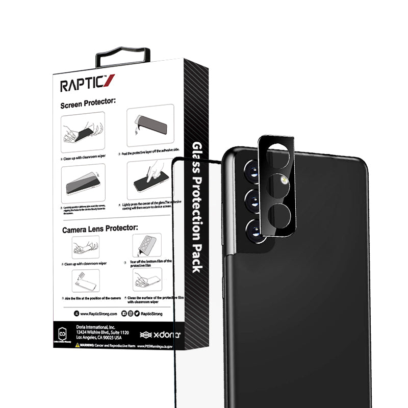 Raptic Glass 2in1 paketas, skirtas Samsung Galaxy S22+ (ekrano apsauga + kameros objektyvo apsauga)