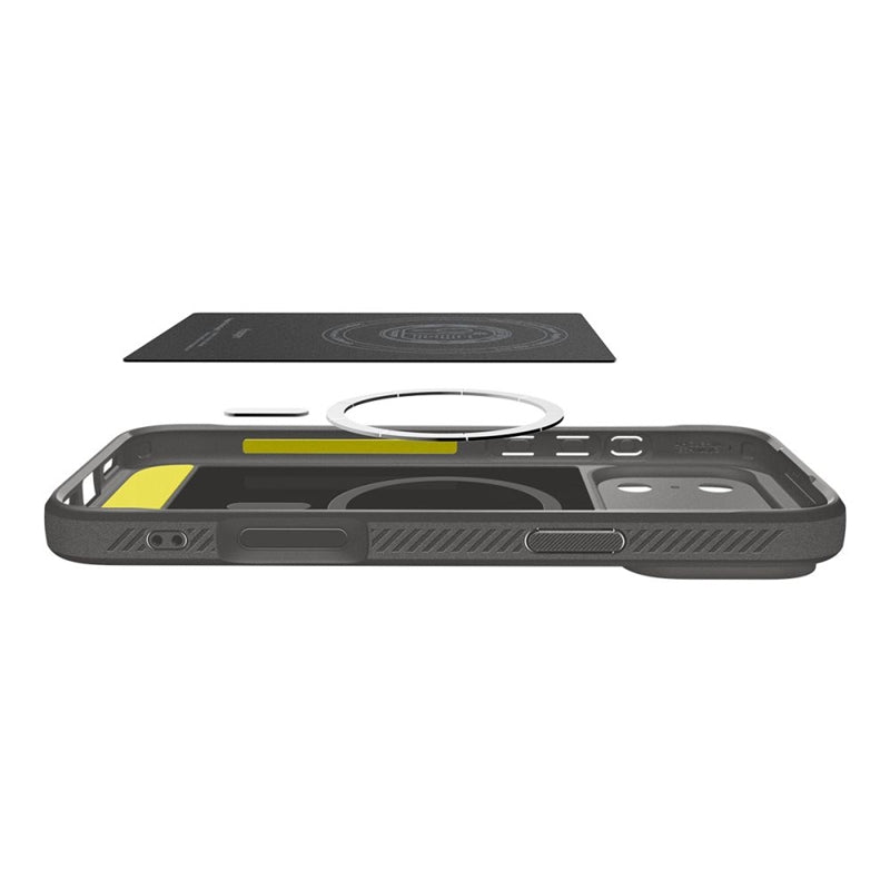 Spigen Rugged Armor Mag MagSafe – dėklas iPhone 17 Pro (pilkos spalvos)