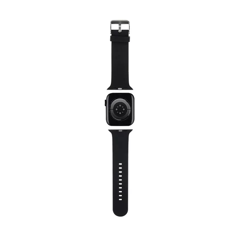 Karl Lagerfeld 3D guminė Karlo galvos NFT – dirželis, skirtas Apple Watch 38/40/41 mm (juodas)