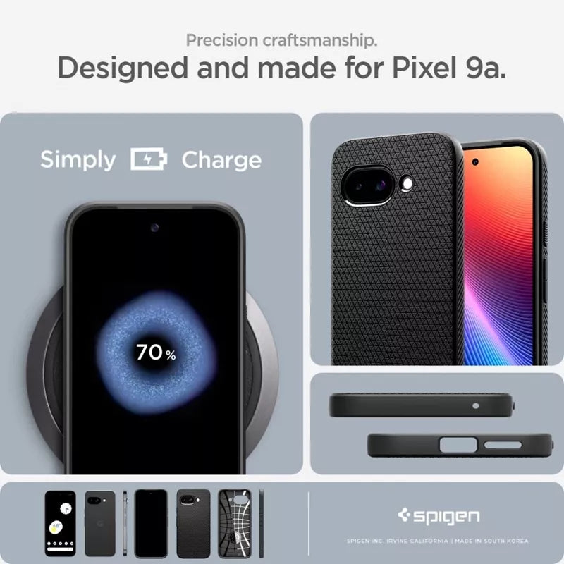 Spigen Liquid Air - dėklas, skirtas Google Pixel 9a (matinė juoda)