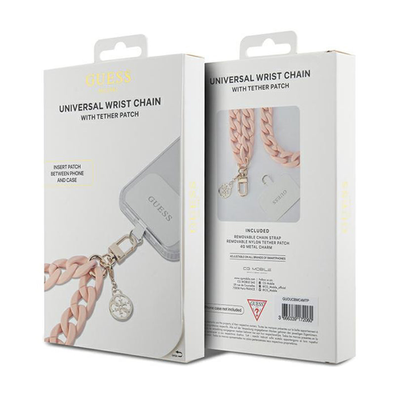 Guess Universal Big Hand Strap Akrilo 4G pakabukas – Universalus telefono dirželis (Rožinė)