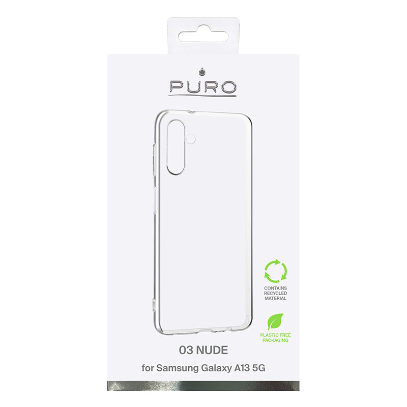 PURO 0.3 Nude – aplinkai draugiškas dėklas, skirtas Samsung Galaxy A13 5G (skaidrus)