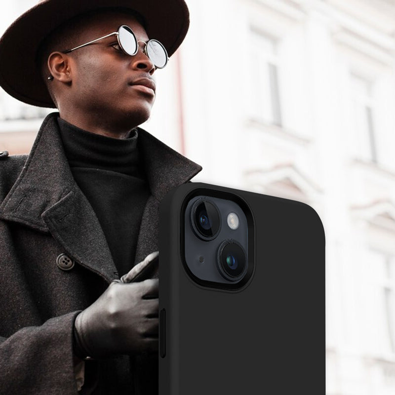 Crong Color Cover LUX Magnetic - dėklas, skirtas „iPhone 15 Plus“ su „MagSafe“ (juodas)