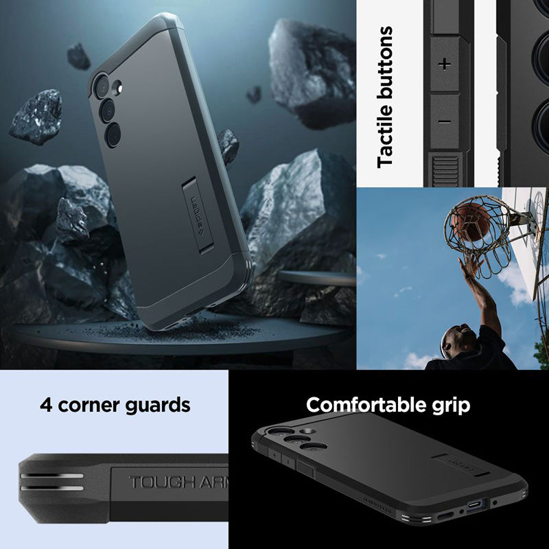 Spigen Tough Armor – dėklas, skirtas Samsung Galaxy A35 5G (Juoda)