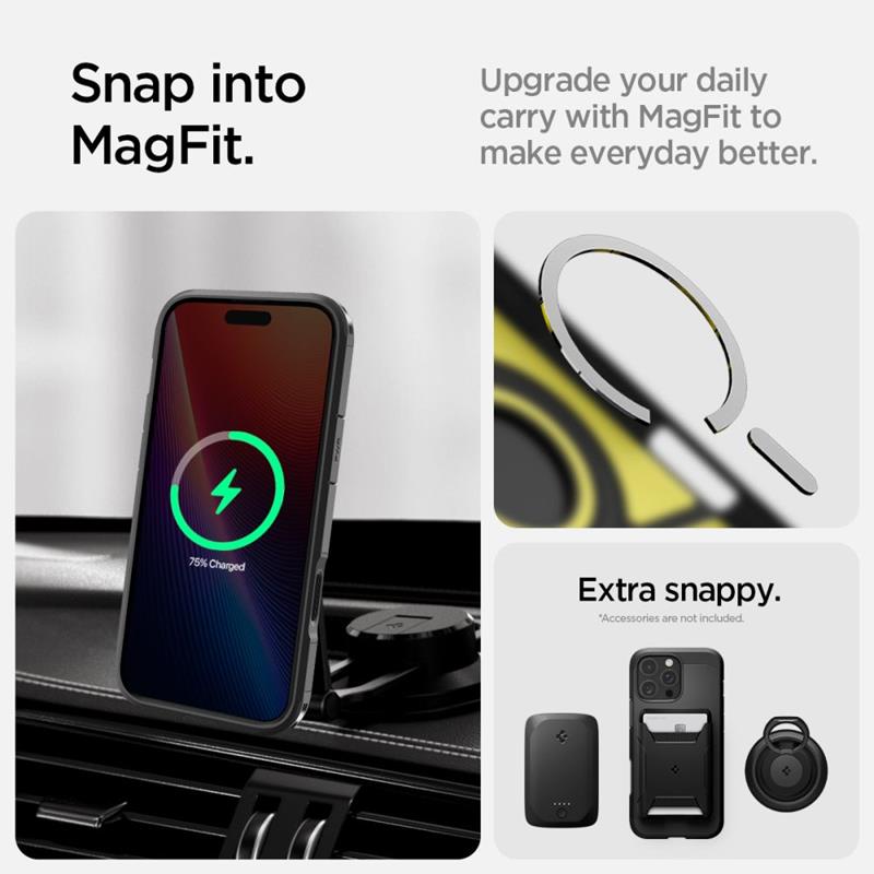 Spigen Tough Armor T Mag MagSafe – dėklas, skirtas „iPhone 16 Pro Max“ (juodas)