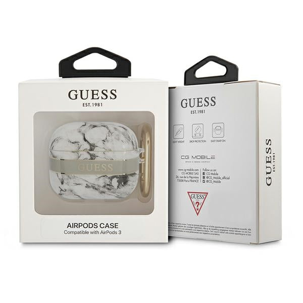 Guess Marble Strap - dėklas, skirtas „Airpods 3“ (pilkas)