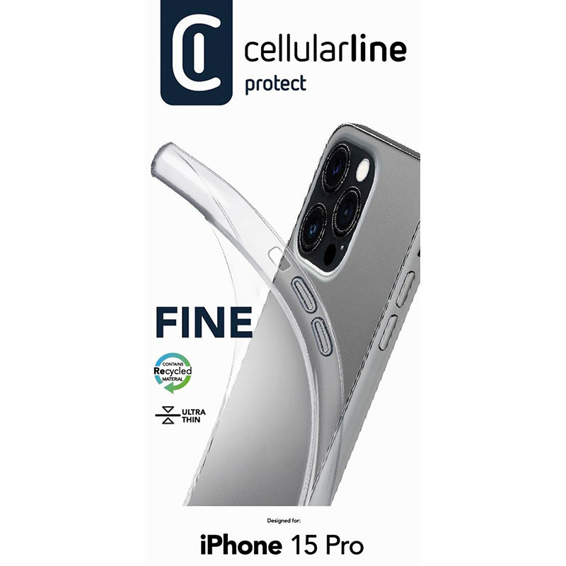 Cellularline Fine – Dėklas, skirtas iPhone 15 Pro (Skaidrus)