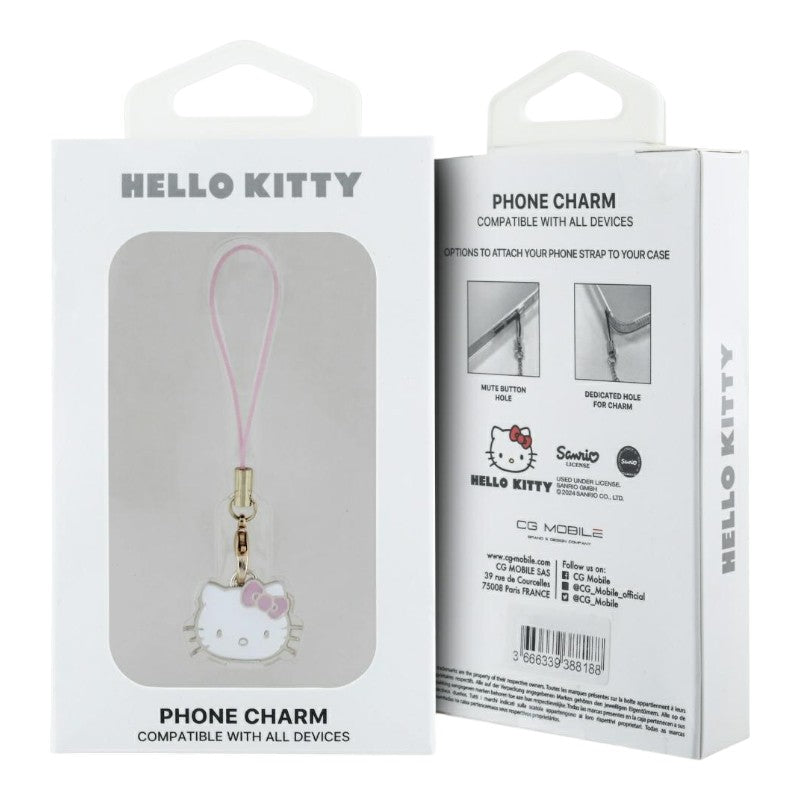 Hello Kitty telefono dirželis pakabukas „Kitty Head“ – telefono pakabukas (rožinis)