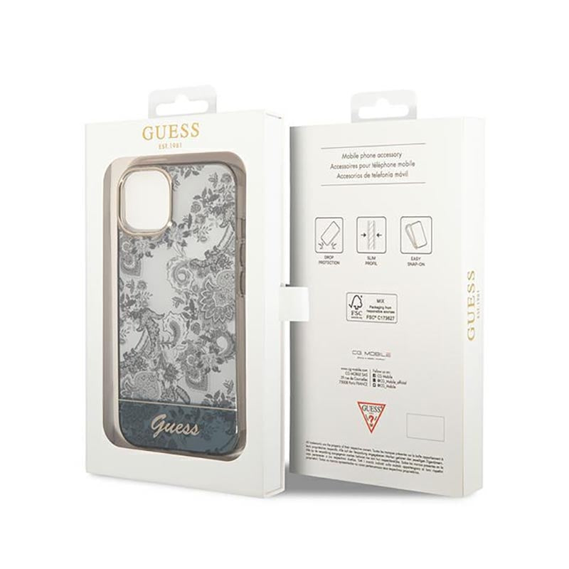 Guess Porcelain kolekcija – dėklas, skirtas iPhone 14 Plus (pilkas)