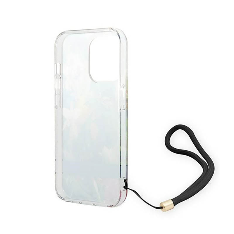 Guess Flower Cord – dėklas, skirtas „iPhone 14 Pro Max“ (mėlynas)