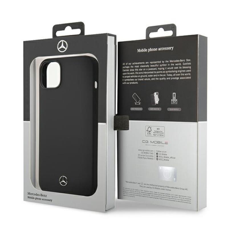 Mercedes Silicone Line – dėklas skirtas iPhone 14 Plus (juoda)