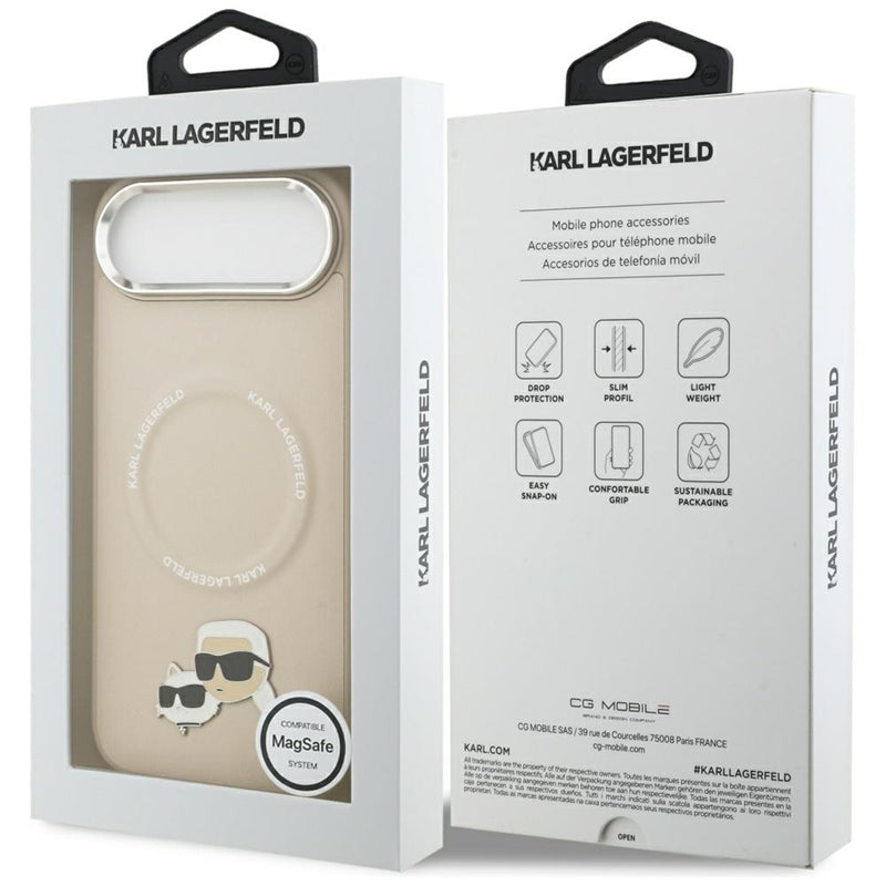 Karl Lagerfeld Karl & Choupette Sagės MagSafe dėklas iPhone Air (smėlio spalvos)